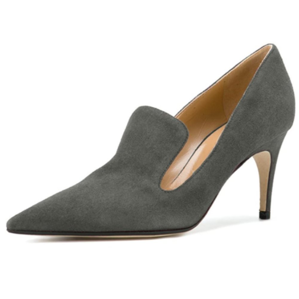 YDN Low Heels Slip on Loafer Stilettos Pump Pointy